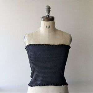 Black Smocked Tube Top